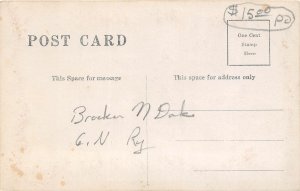 F79/ Brocket? North Dakota RPPC Postcard Snow Blizzard GN Railroad c1910