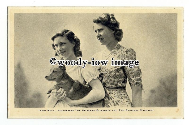 r2361 - Princesses Elizabeth &  Margaret with a Corgi Puppy -  postcard - Tuck's