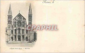 Postcard Old Church Reims Saint Remi (map 1900)