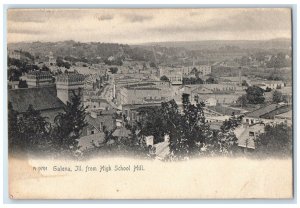 c1905's Bird's Eye View Of Galena Illinois IL From High School Hill Postcard