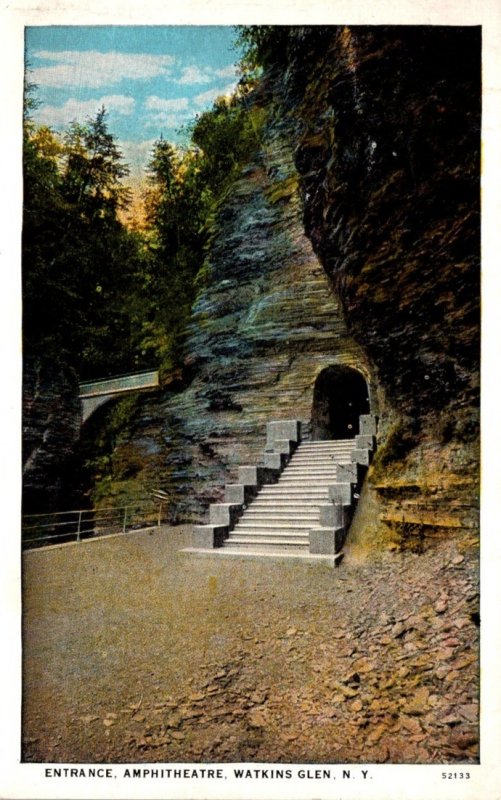 New York Watkins Glen Amphitheatre Entrance 1929 Curteich