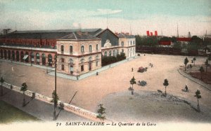 Vintage Postcard 1910's View of Saint Nazaire Le Quartier de la Gare France