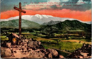 Vtg Riverside CA San Bernardino Valley from Summit of Rubidoux Drive Postcard