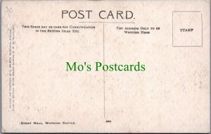 Warwickshire Postcard - Warwick Castle, The Great Hall  SW10967