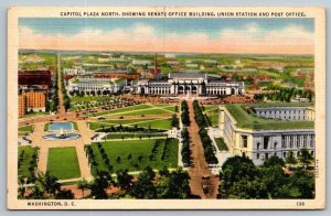 1940  Union Station Railroad  Senate Office Building    Washington DC   Postcard