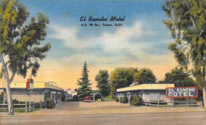 El Rancho Motel US 99 Highway Tulare California linen postcard