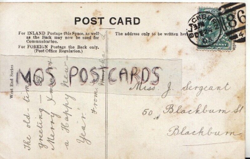 Genealogy Postcard - Sergeant - 50 Blackburn St, Blackburn, Lancs - Ref. R856