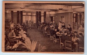 Dining Room of an American Red Cross Club restaurant AUSTRALIA Linen Postcard