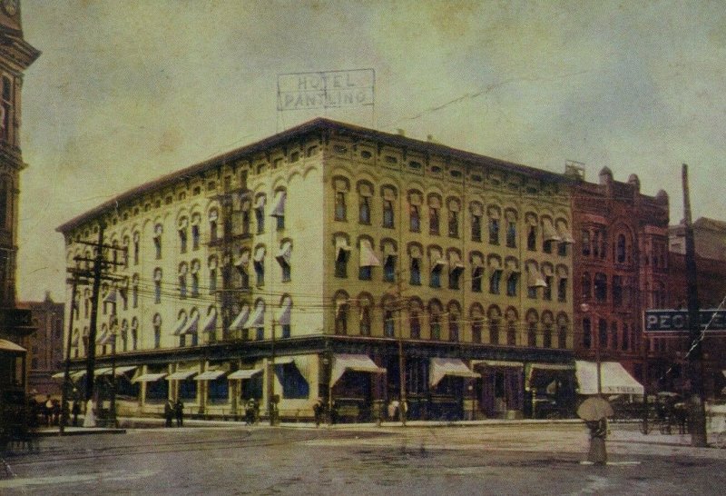 C.1900-10 Hotel Pantlind, Grand Rapids, MI Street View Vintage Postcard F77