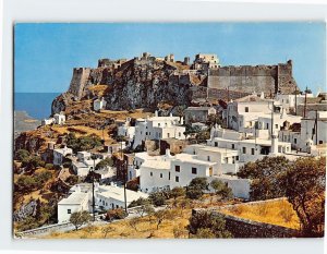 Postcard The castle and the town, Kythera, Greece