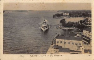 Kingston Ont. Canada air view Alexandra Bay & S/S Kingston real photo pc BB2950