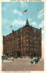 Vintage Postcard 1916 Colonial Hotel Bldg. York Pennsylvania Reist & Mc Pherson