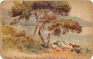 lot290 cap martin sur menton e lissieux france postcard painting