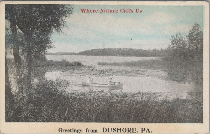 Postcard Greetings from Dushore PA Where Nature Calls us