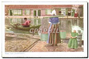 Old Postcard Netherlands Naar huis Holland Volendam Folklore Costume