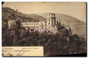 Postcard Old Heidelberg Schloss von der Terrasse