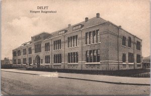 Netherlands Delft Hogere Burgerschool Vintage Postcard 04.10