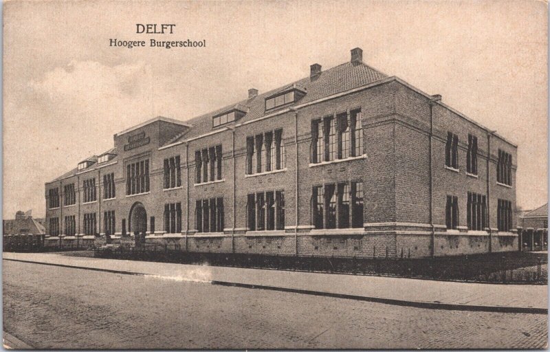 Netherlands Delft Hogere Burgerschool Vintage Postcard 04.10