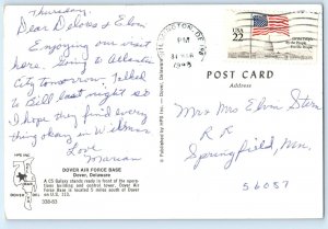 1988 Dover Delaware DE Postcard Air Force Base C5 Galaxy Stands Ready Operation