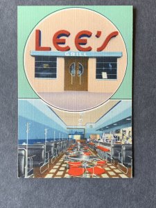 Lee's Grill Montgomery AL Linen Postcard H2051082808