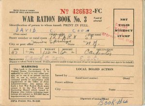 US Army War Army War ration Ratio