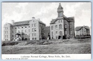 Pre-1907 LUTHERAN NORMAL COLLEGE SIOUX FALLS SOUTH DAKOTA BROWN SAENGER POSTCARD