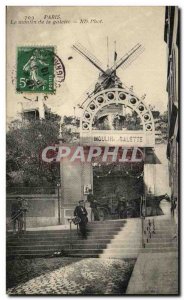 Old Postcard Paris Le Moulin de la Galette Montmartre