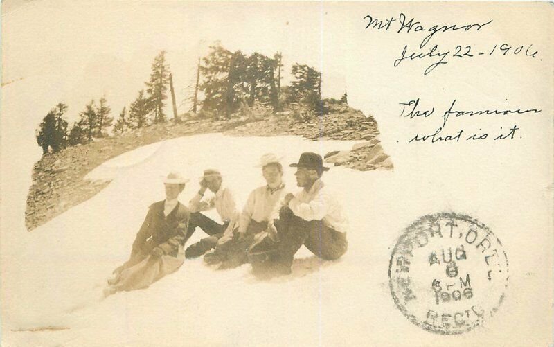 Ashland Oregon Mount Wagner Hiking Group 1906 RPPC Photo Postcard 7751