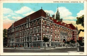 Vtg Scranton Pennsylvania PA Central High School 1920s Postcard