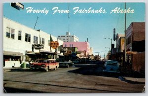 Fairbanks Alaska Greetings Cafe Garage Businesses Postcard P23