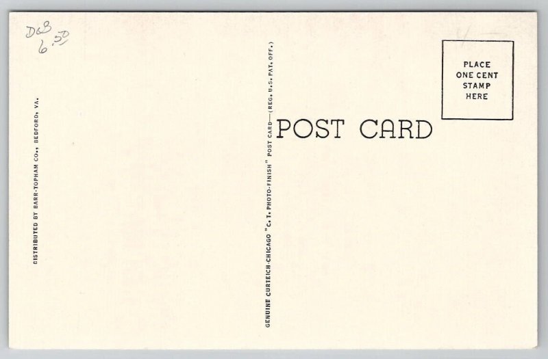 Bedford VA Bedford High School Virginia Postcard C32