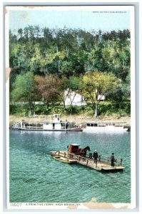c1910 Primitive Ferry Horse Carriage Dock Port High Bridge Kentucky KY Postcard