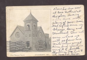 STANBERRY MISSOURI MO. FIRST CHRISTIAN CHURCH 1906 FORT MADISON IOWA POSTCARD