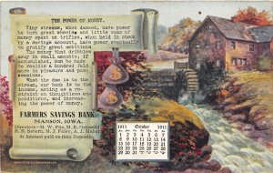 G17/ Manson Iowa Postcard c1911 Farmers Savings Bank Advertisement