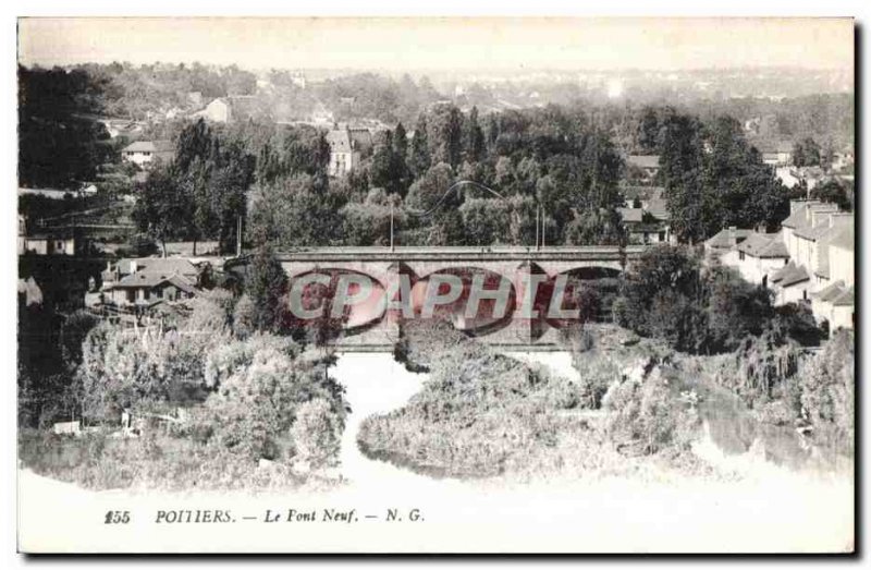 Old Postcard Poitiers Pont Neuf