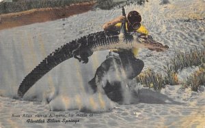Ross Allen versus Alligator, for movie Silver Springs, Florida