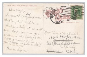 Postcard Carnegie Library Iola Kansas c1909 Postmark