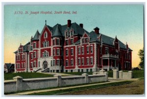 1912 St. Joseph Hospital Building South Bend Indiana IN Antique Postcard