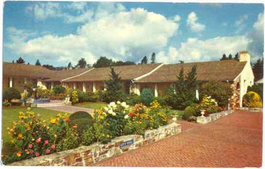 Santa Cruz City Hall and Spanish Gardens, California, CA, pre-zip code Chrome