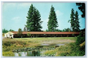 c1950's King Cole Motel & Restaurant Cottages Creek Coeur d'Alene Idaho Postcard