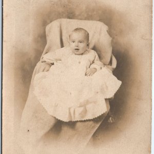 c1910s Atlantic City, NJ Cute Baby RPPC Real Photo Postcard Flett Boardwalk A124