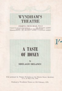 A Taste Of Honey Frances Cuka Wyndhams Drama Theatre Programme