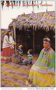 Seminole Okalee Indian Village Scene Florida