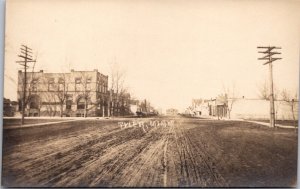 Real Photo Postcard Street Scene in Tyler, Minnesota