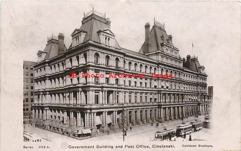 OH, Cincinnati, Ohio, RPPC, Government Building, Post Office,Davidson Bros Photo