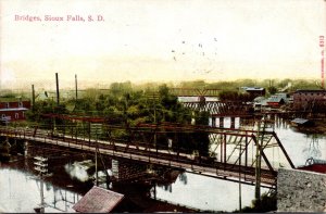 South Dakota Sioux Falls View Of Bridges 1913