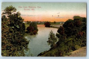 Racine Wisconsin Postcard View Riverside Park Exterior View 1908 Vintage Antique