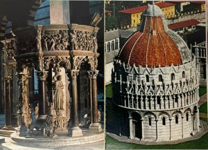 The Baptistery and the Pulpit of the Cathedral by Giovanni Pisano Postcard