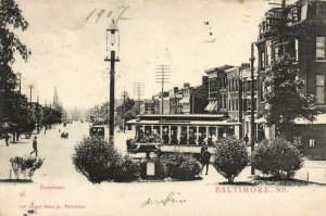 PC CPA US, MARYLAND, BALTIMORE, BROADWAY, VINTAGE POSTCARD (b15637)