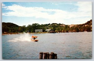 Grand Haven Michigan~Speedboat Racing On Grand River~Vintage Postcard